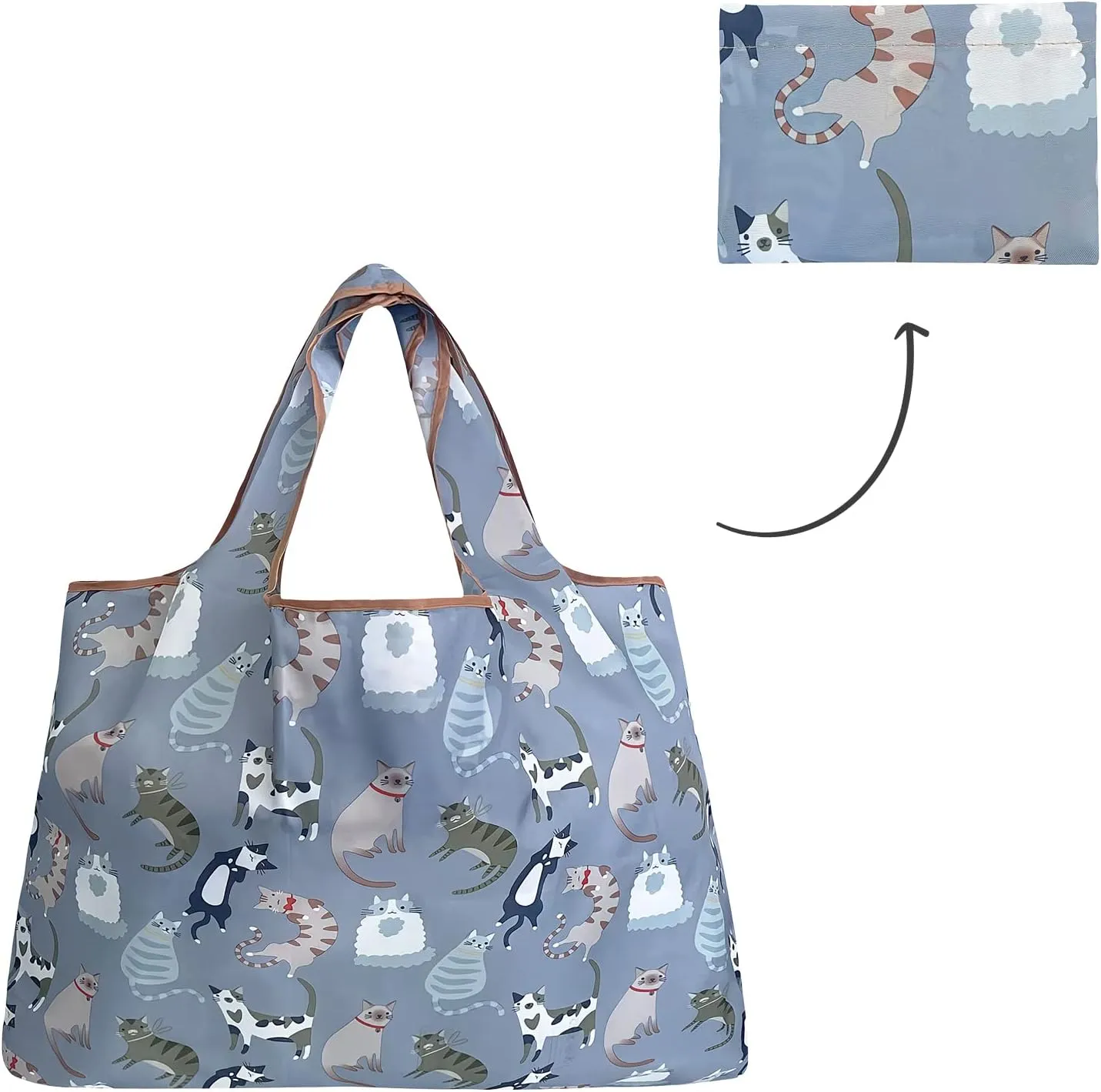 Allydrew Large Foldable Tote Nylon Reusable Grocery Bags