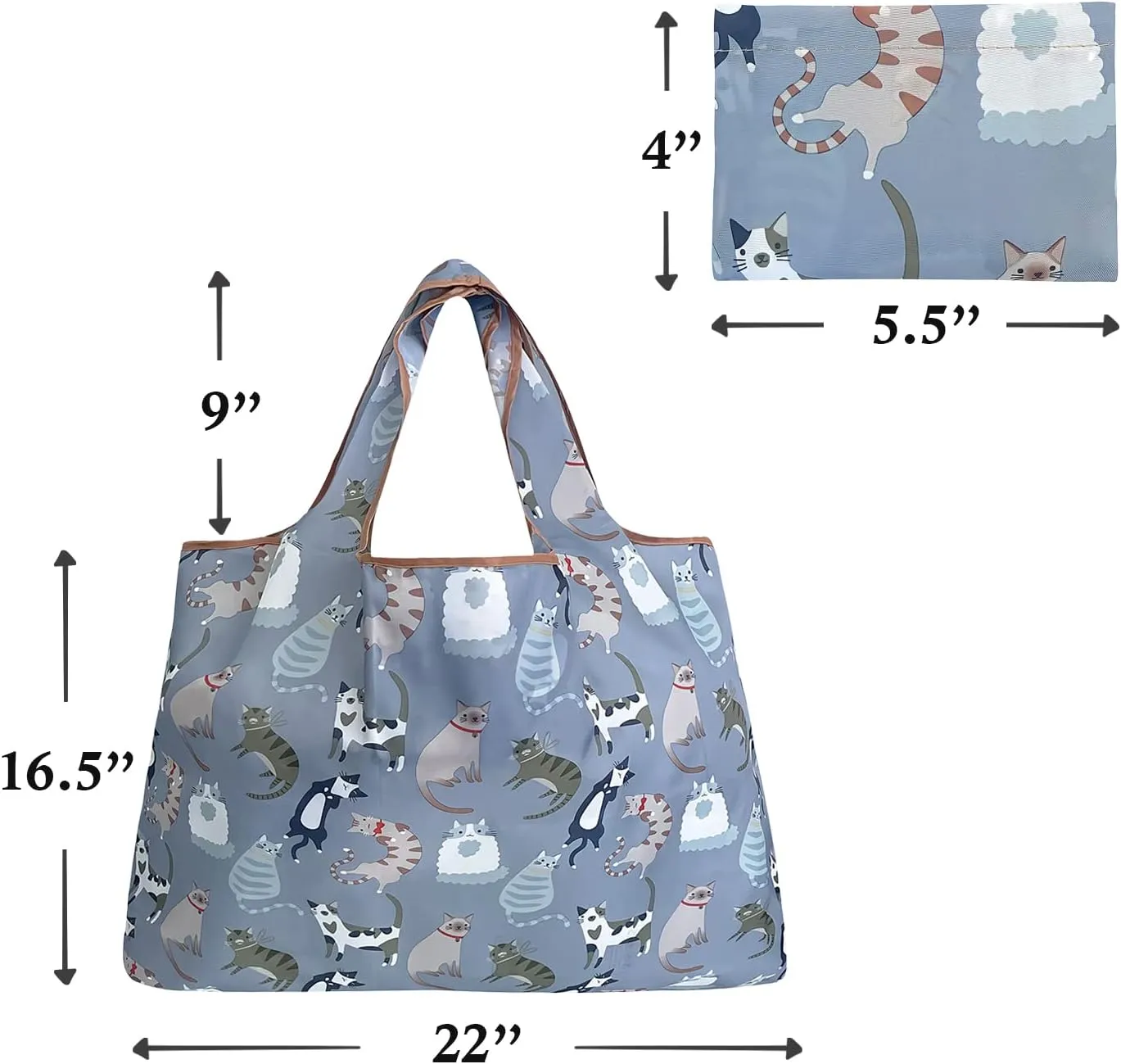 Allydrew Large Foldable Tote Nylon Reusable Grocery Bags