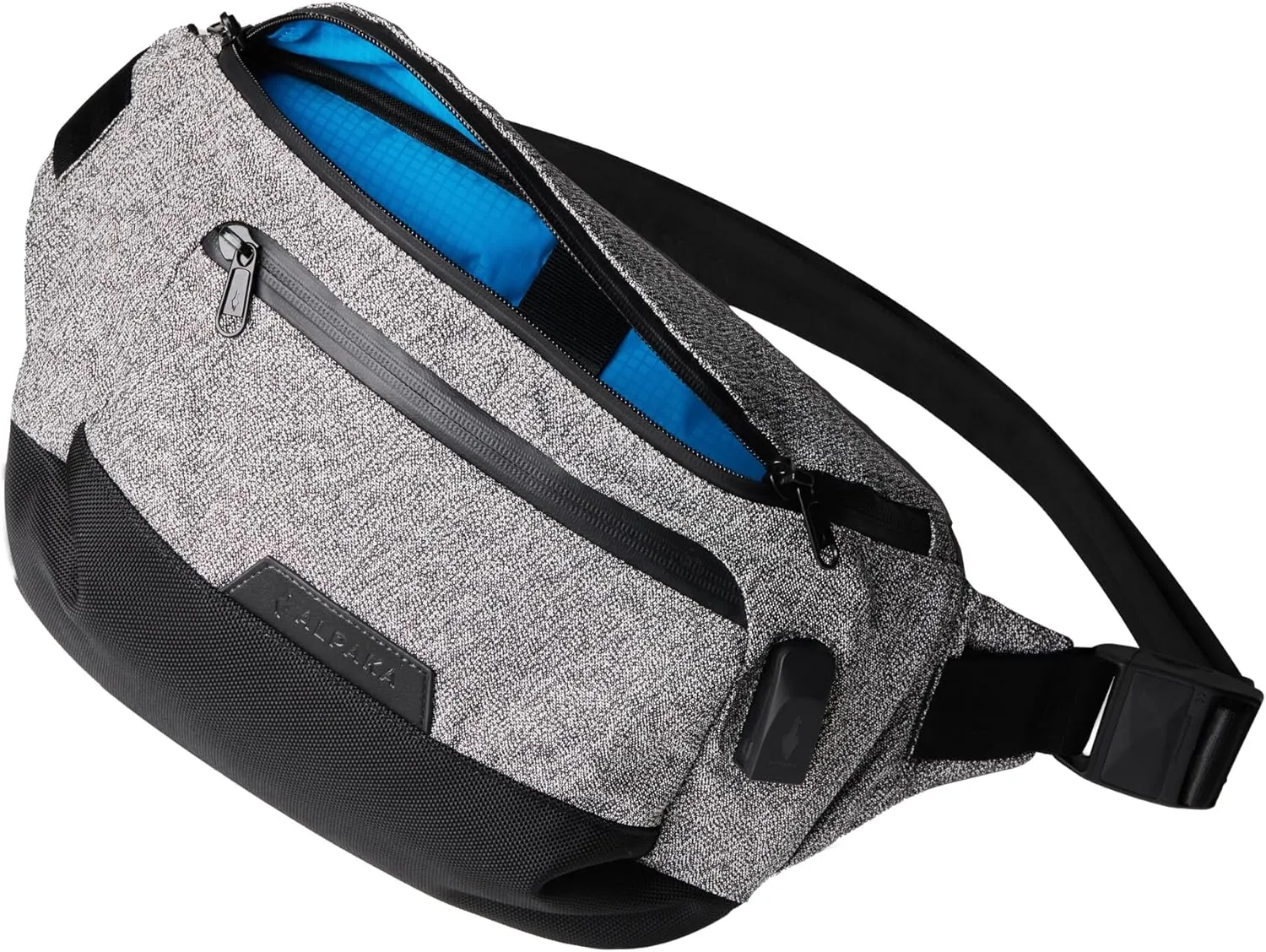 ALPAKA Bravo Sling Pro V2 - Sling Bag for 11-Inch iPad Pro, Camera, Passport, and More - Anti-Theft Bag for Men and Women - External USB Port - USB-C Cable Included - Ash Grey
