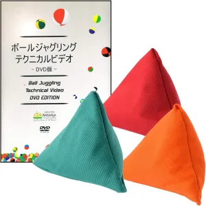 (Amazon.co.jp Exclusive) Introduction to Ball Juggling Triit Bean Bags, Set of 3, Includes Instruction DVD, Red, Green, Orange