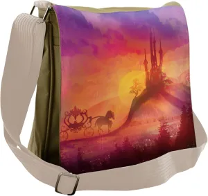 Ambesonne Gothic Messenger Bag, Medieval Castle Kingdom, Unisex Cross-body