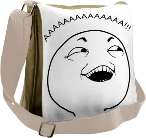 Ambesonne Humor Messenger Bag, Happy Boy Meme, Unisex Cross-body