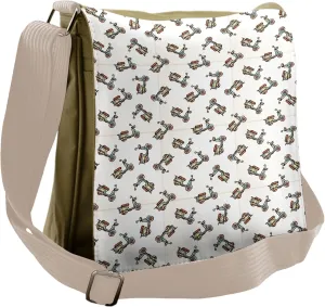 Ambesonne Motorcycle Messenger Bag, Deep Deck Scooters, Unisex Cross-body