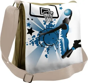 Ambesonne Teen Room Messenger Bag, Jumping Player Stars, Unisex Cross-body