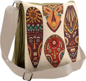 Ambesonne Tribal Messenger Bag, Indigenous Folk Graphic, Unisex Cross-body