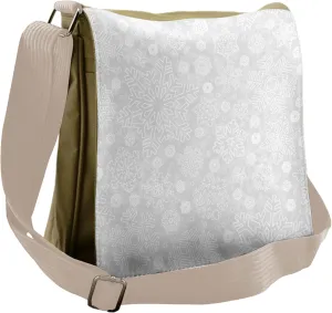 Ambesonne Winter Messenger Bag, Ornate Flakes, Unisex Cross-body