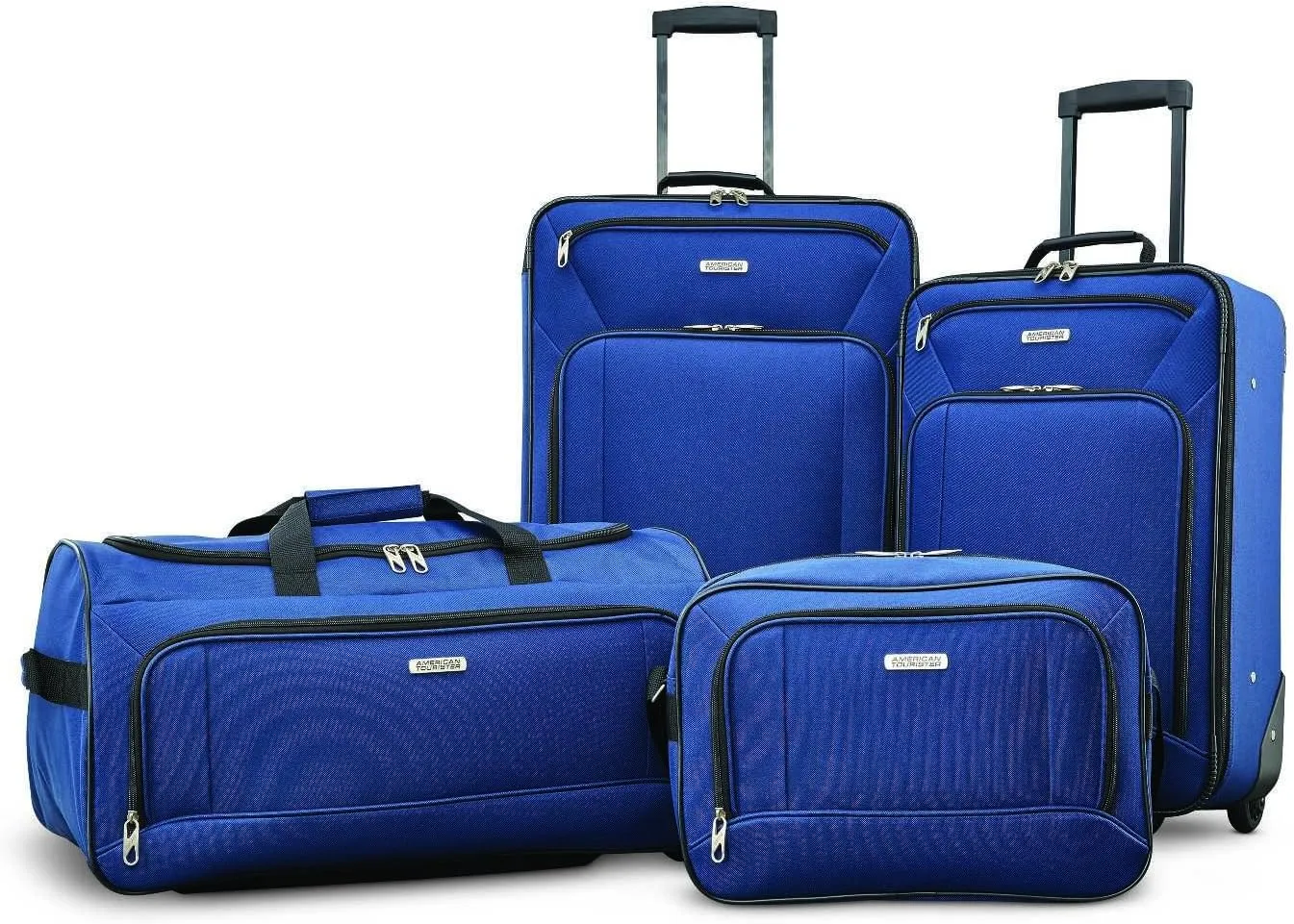 American Tourister Fieldbrook XLT Softside Upright Luggage, Navy, 4-Piece Set (BB/DF/21/25)