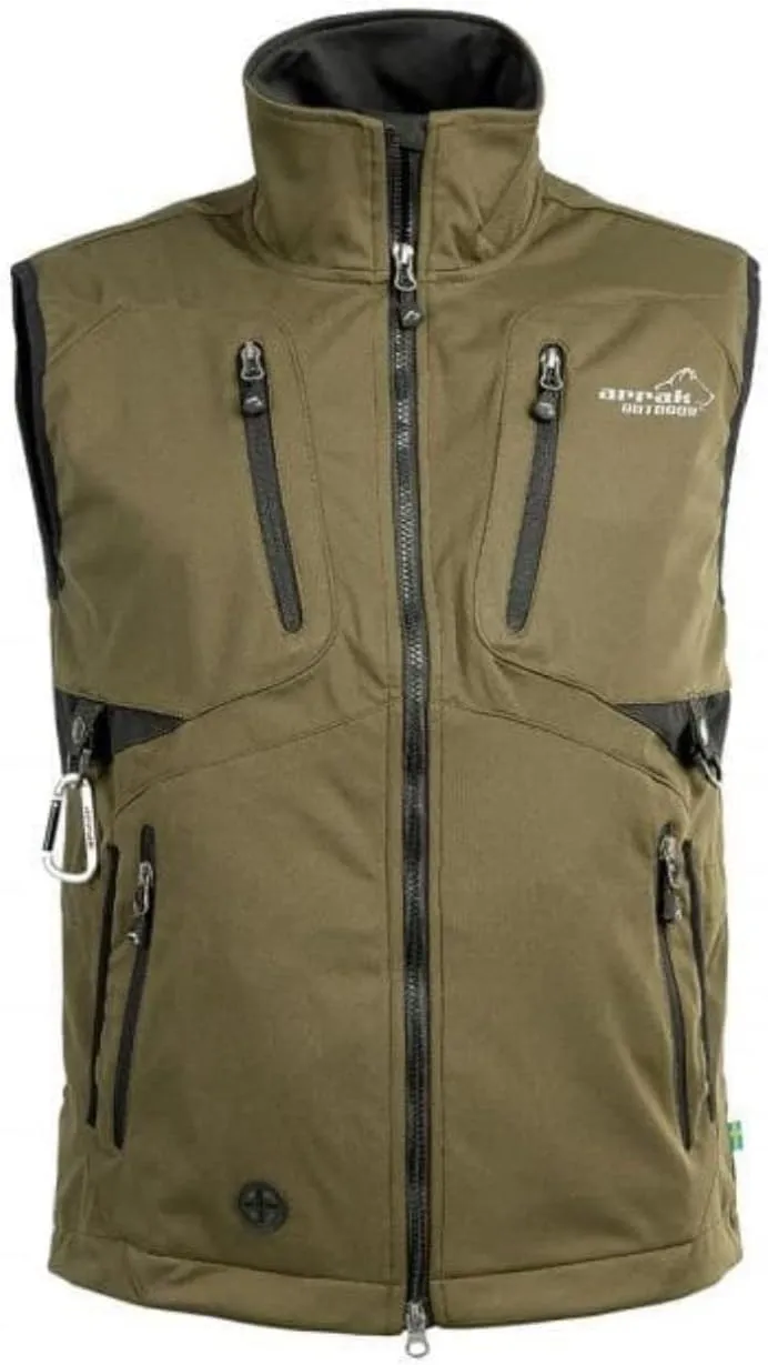 ARRAK OUTDOOR Acadia Men's Softshell Vest For Dog Owners, Handlers, & Trainers 7 Pockets Rugged & Practical