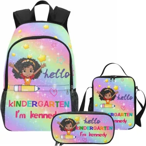 Artsadd Custom School Backpack for Toddler Girls - Personalized Kids Backpacks for Preschool Kindergarten Elementary with Name Text - Customized BookBags School Bag for Students, Back to School Gifts