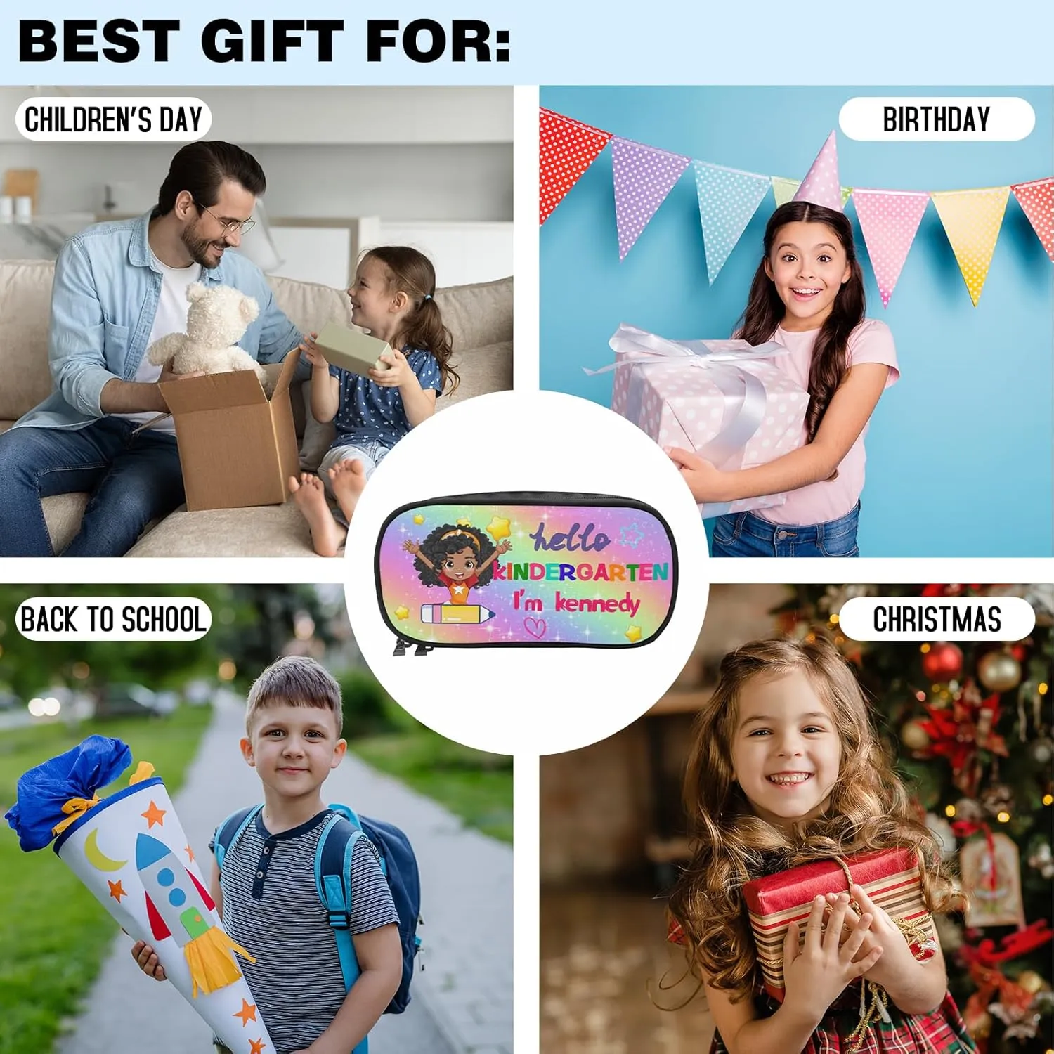 Artsadd Custom School Backpack for Toddler Girls - Personalized Kids Backpacks for Preschool Kindergarten Elementary with Name Text - Customized BookBags School Bag for Students, Back to School Gifts