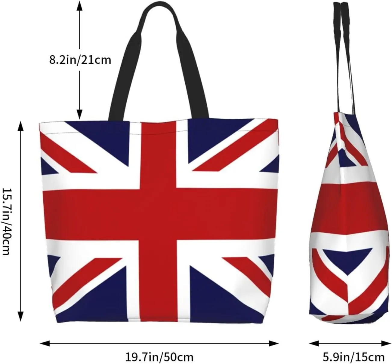 ASYG Cute Flag Tote Bag for Women and Men Reusable Shoulder Bags for Gym, Shopping, Beach,Travel