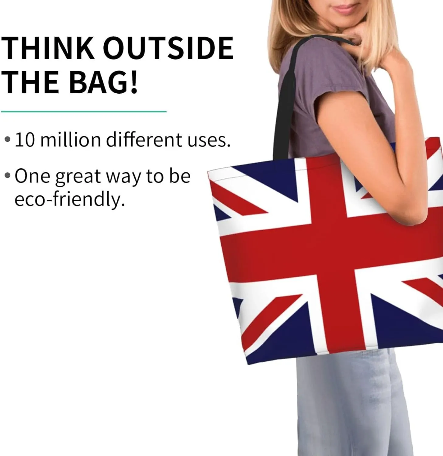 ASYG Cute Flag Tote Bag for Women and Men Reusable Shoulder Bags for Gym, Shopping, Beach,Travel