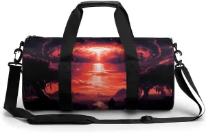 Atom Bomb Mushroom Cloud Sports Gym Bag Portable Duffel Bag Travel Workout Bag with Adjustable Strap for Men Women
