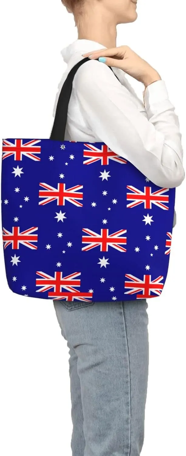 Australian Flag Duty Reusable Shopping One-Shoulder Bags â€“ Large Tote Bags Are Foldable