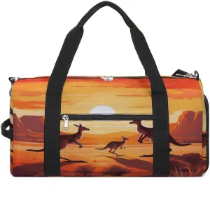 Australian Kangarooes Gym Bag Travel Duffel Bag Sports Tote Bag Workout Bag Weekender Bag for Women Men