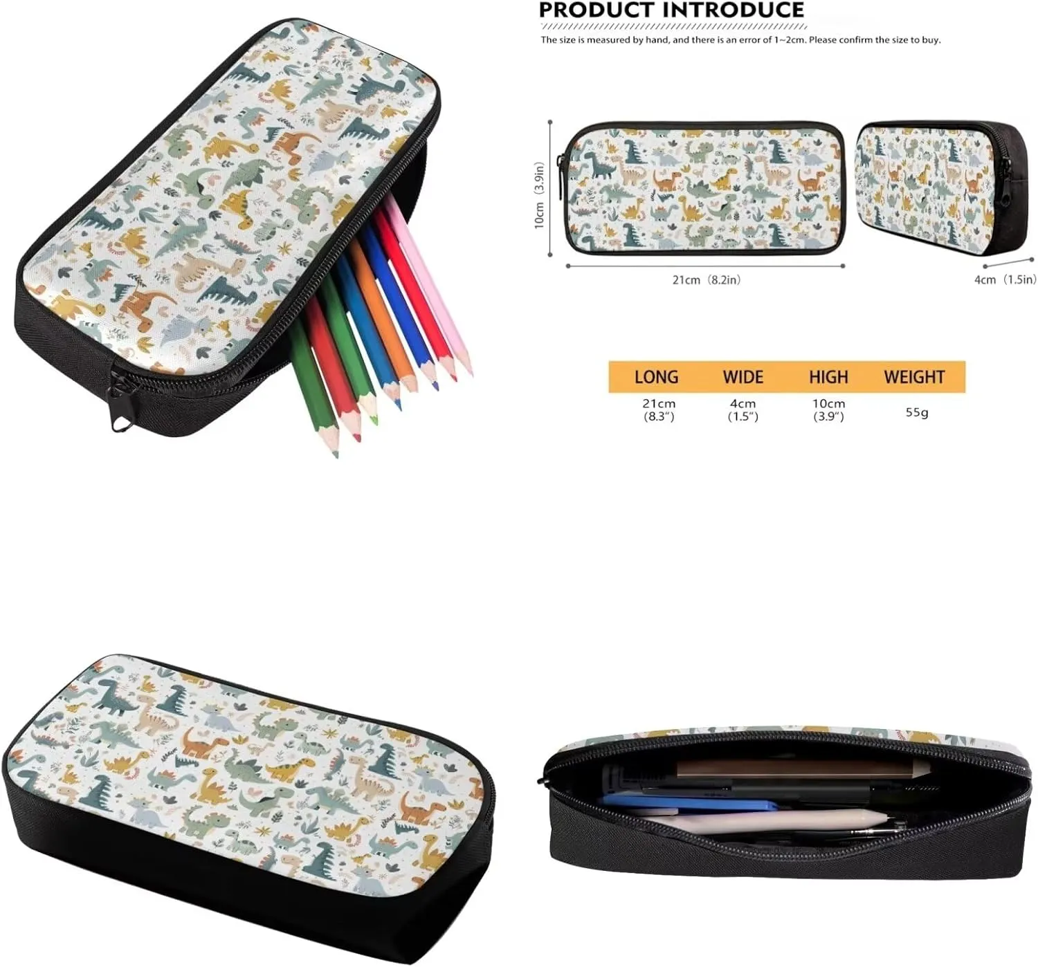 Baby Dinosaur Boys Bookbag and Lunch Box Set School Bags Bookbags for Teenage Boys Preschool Backpack with Zipper Front Pocket Suit for School,Travelling,Camping,Picnic,Outdoor