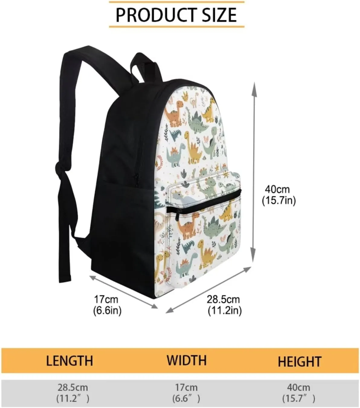 Baby Dinosaur Boys Bookbag and Lunch Box Set School Bags Bookbags for Teenage Boys Preschool Backpack with Zipper Front Pocket Suit for School,Travelling,Camping,Picnic,Outdoor