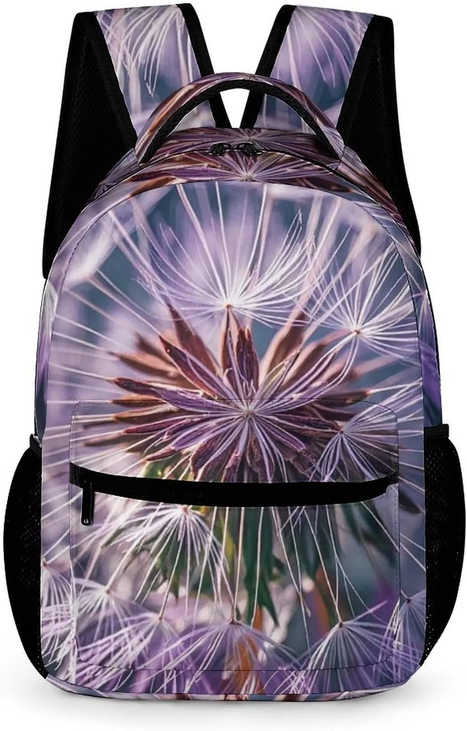 Backpack for Women Men Botany Dandelion Purple Backpack Travel Laptop Backpack Lightweight Bookbag Casual Daypack