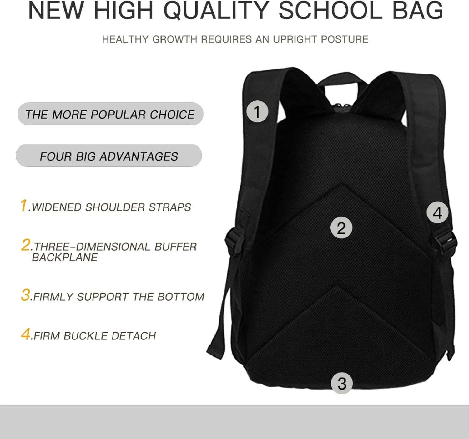 Backpack Fun Cute Cow Bookbag Women Men Black Backpack for Outdoor Sports Travel Camping Hiking Office Work Laptop Bag