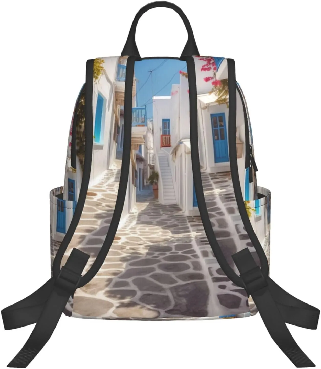Backpack Greece Street Travel Casual Laptop Backpack Adjustable Hiking Daypack for Men Women