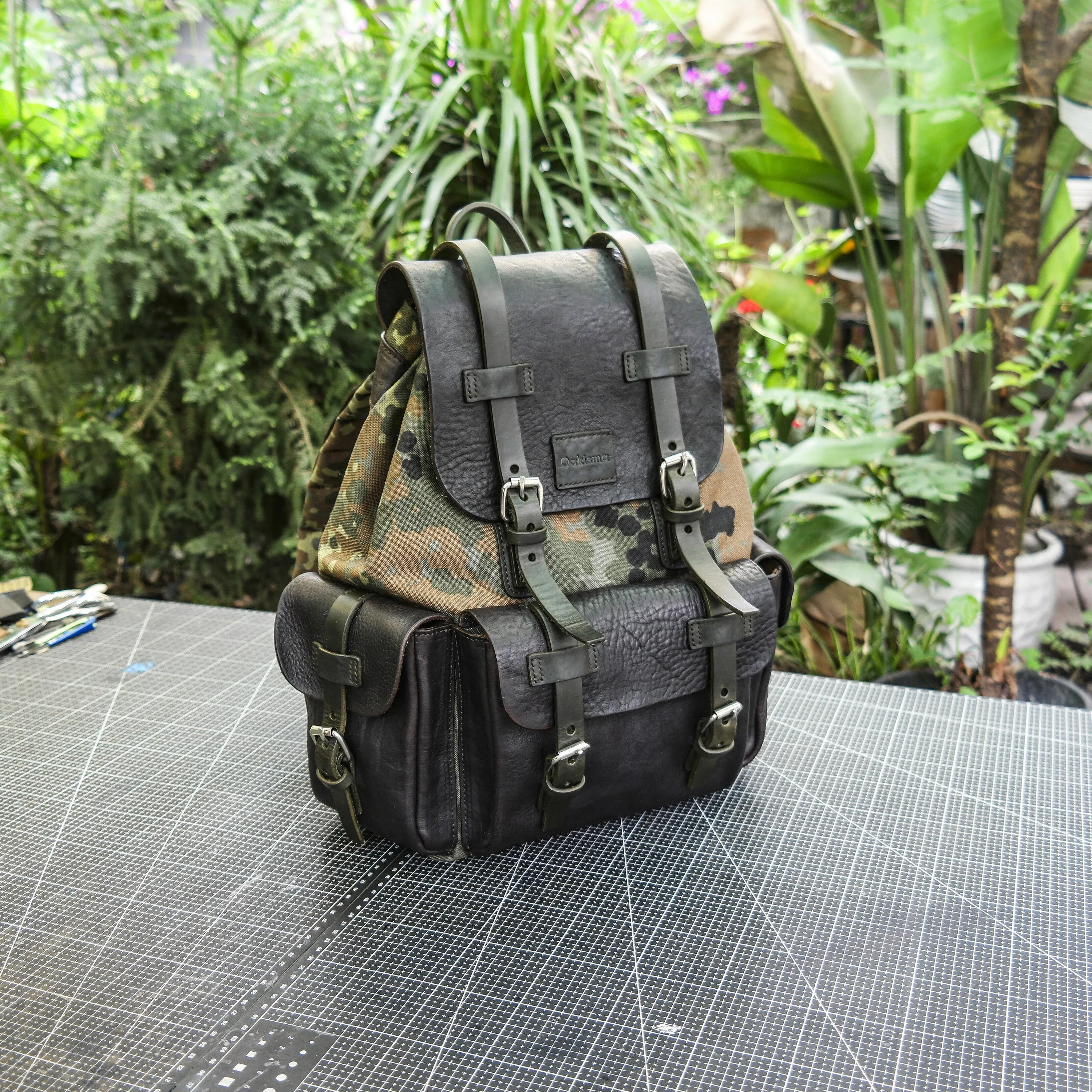 【Backpack pattern】 CORDURA camouflage cowhide backpack pattern