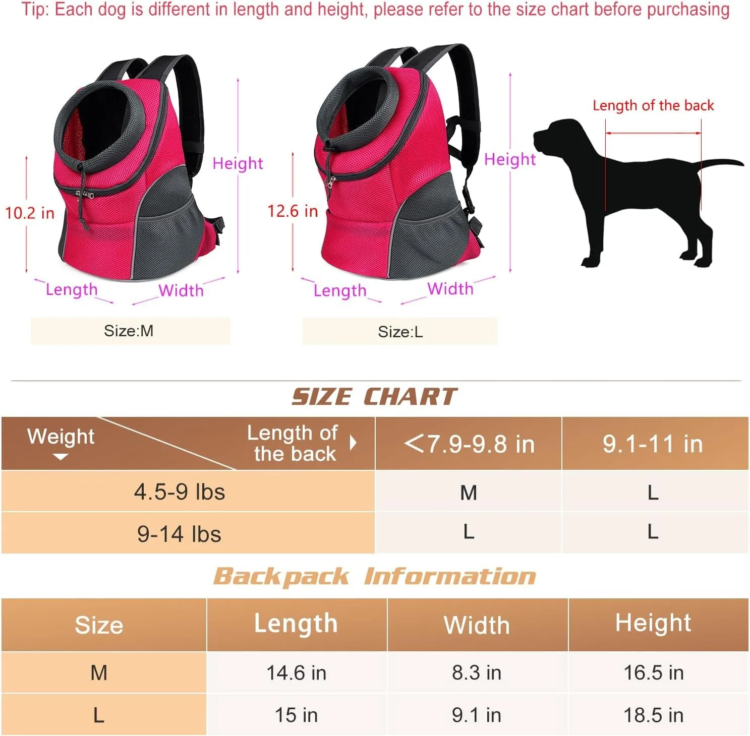 Backpack Record-breaking sale Pet Seamless integration Dog Carrier.