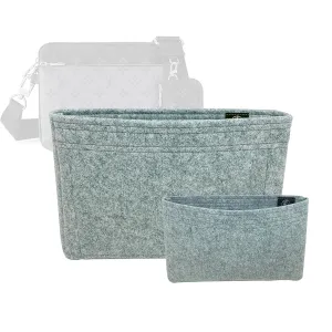 Bag Organizer for Louis Vuitton Trio Messenger (Set of 2) - Premium Felt Purse Handbag Insert Liner Shaper (Handmade) Soft Structure Support