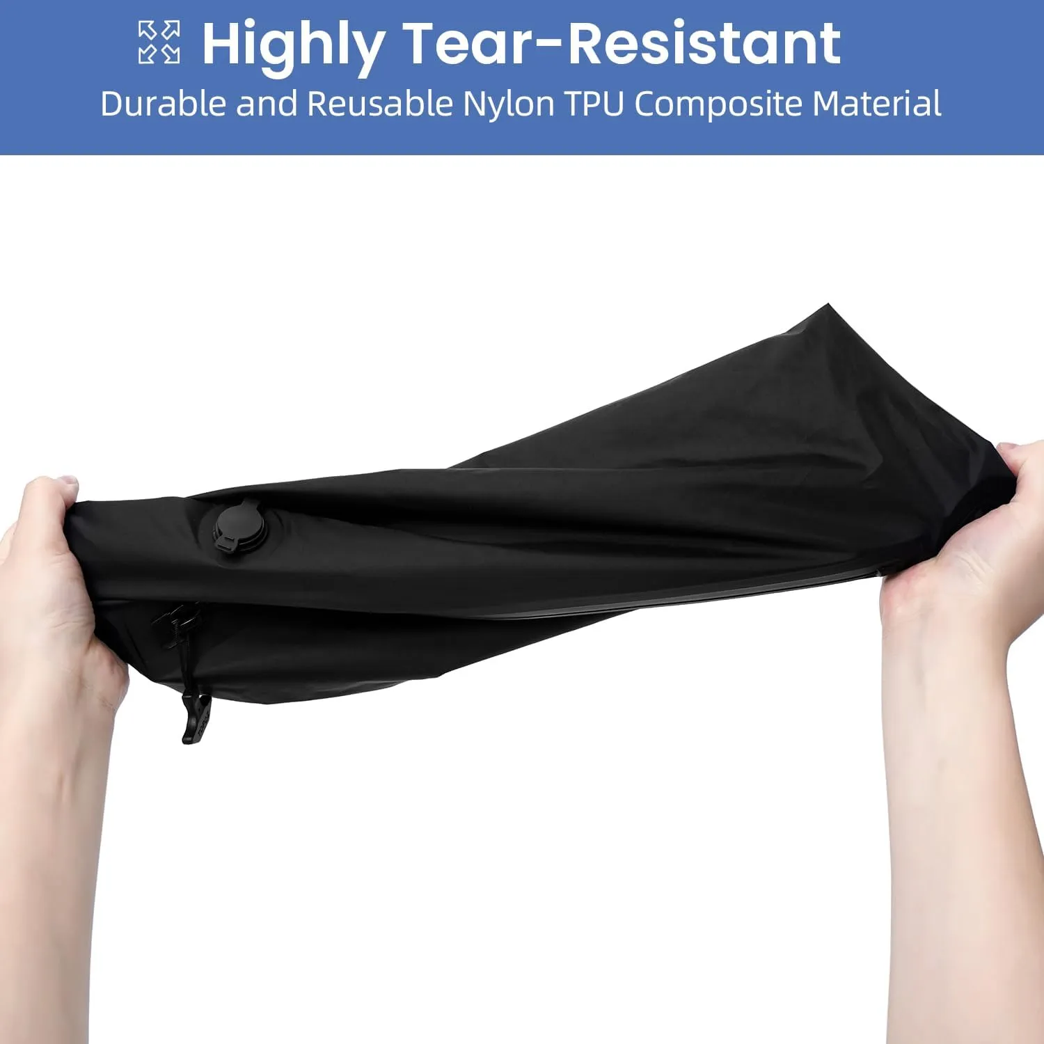 BAGAIL TPU Vacuum Bag for Travel, Reusable Compression Bag with IPX8 Waterproof Zipper, Save Space for Suitcase, Backpack and Carry on (Black, Large, With Pump)