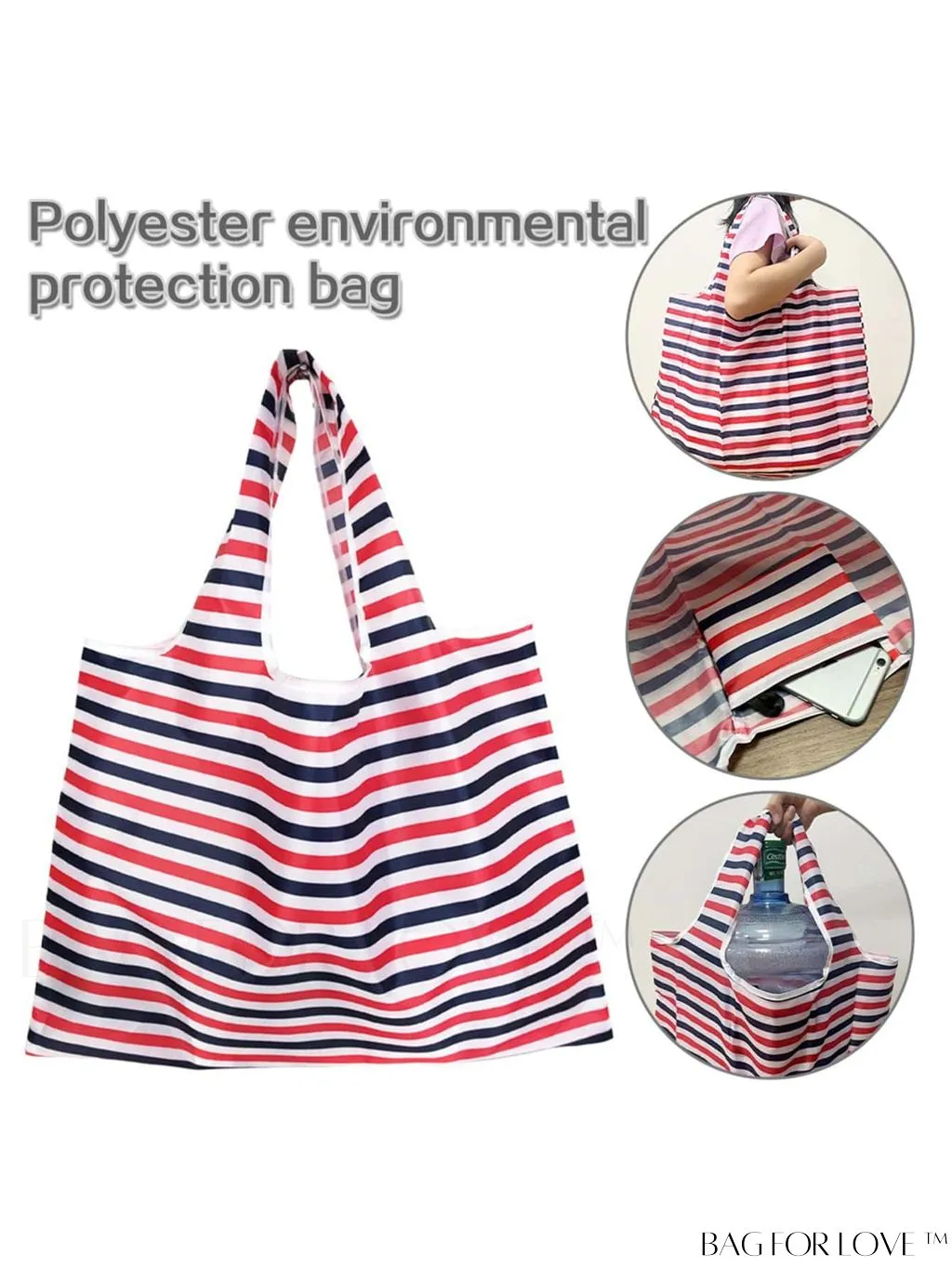 BagForLove - Foldable Fashion Print Shopping Bag - Convenient Handbag for Travel and Grocery Shopping
