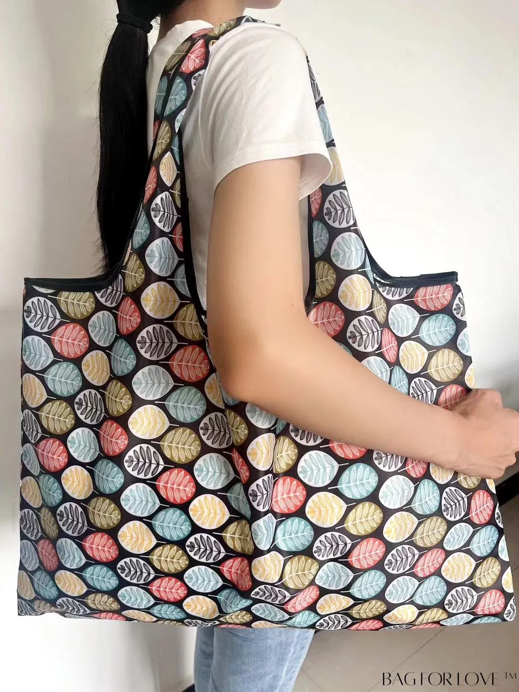 BagForLove - Foldable Fashion Print Shopping Bag - Convenient Handbag for Travel and Grocery Shopping