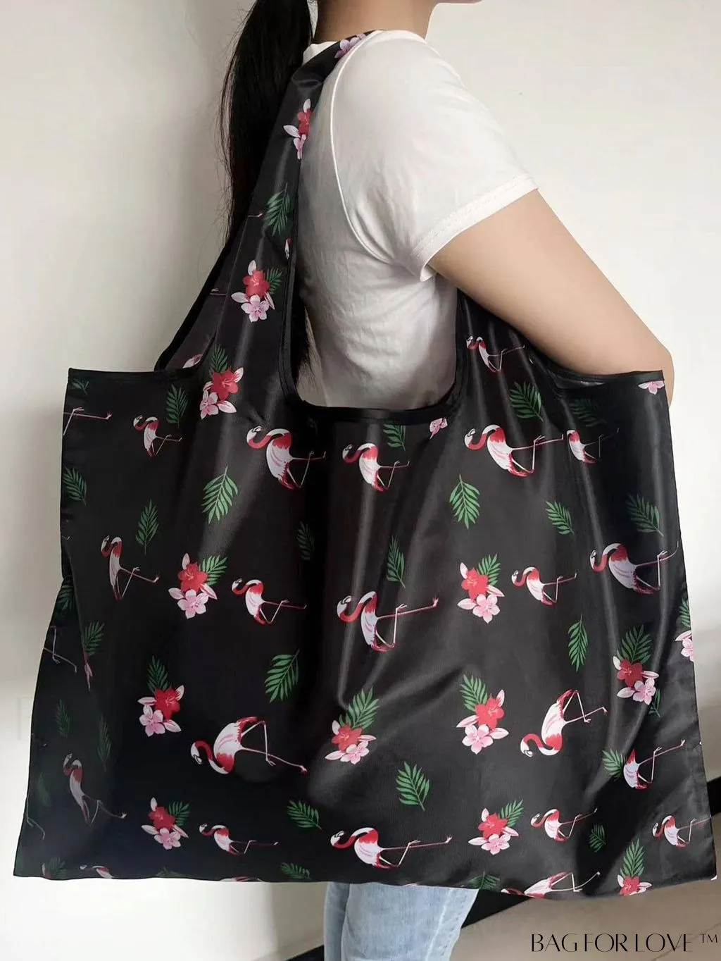 BagForLove - Foldable Fashion Print Shopping Bag - Convenient Handbag for Travel and Grocery Shopping