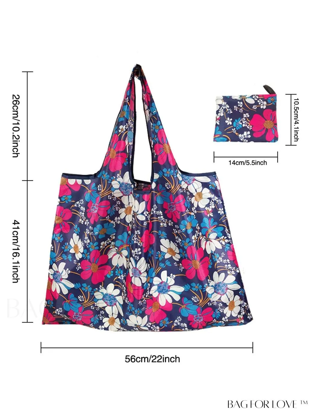 BagForLove - Foldable Fashion Print Shopping Bag - Convenient Handbag for Travel and Grocery Shopping