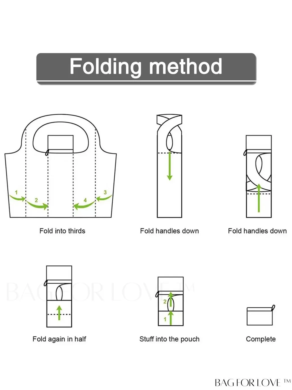 BagForLove - Foldable Fashion Print Shopping Bag - Convenient Handbag for Travel and Grocery Shopping