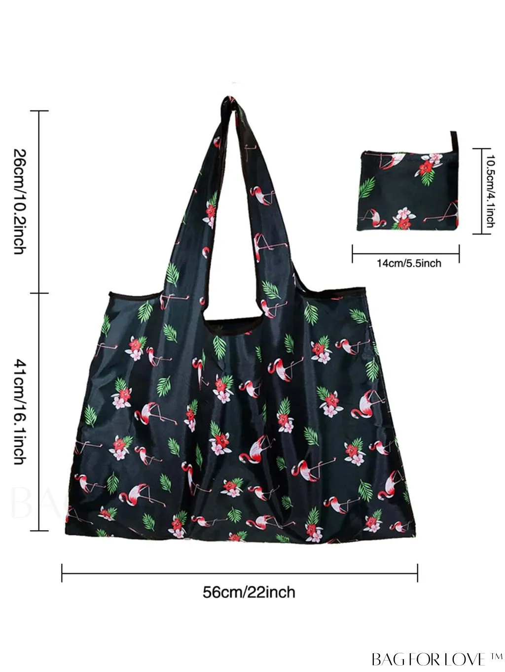 BagForLove - Foldable Fashion Print Shopping Bag - Convenient Handbag for Travel and Grocery Shopping