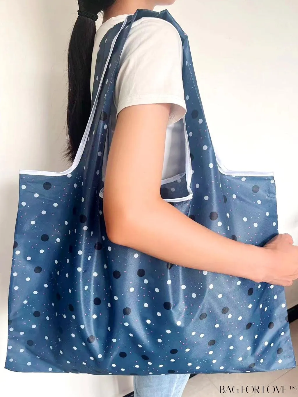 BagForLove - Foldable Fashion Print Shopping Bag - Convenient Handbag for Travel and Grocery Shopping