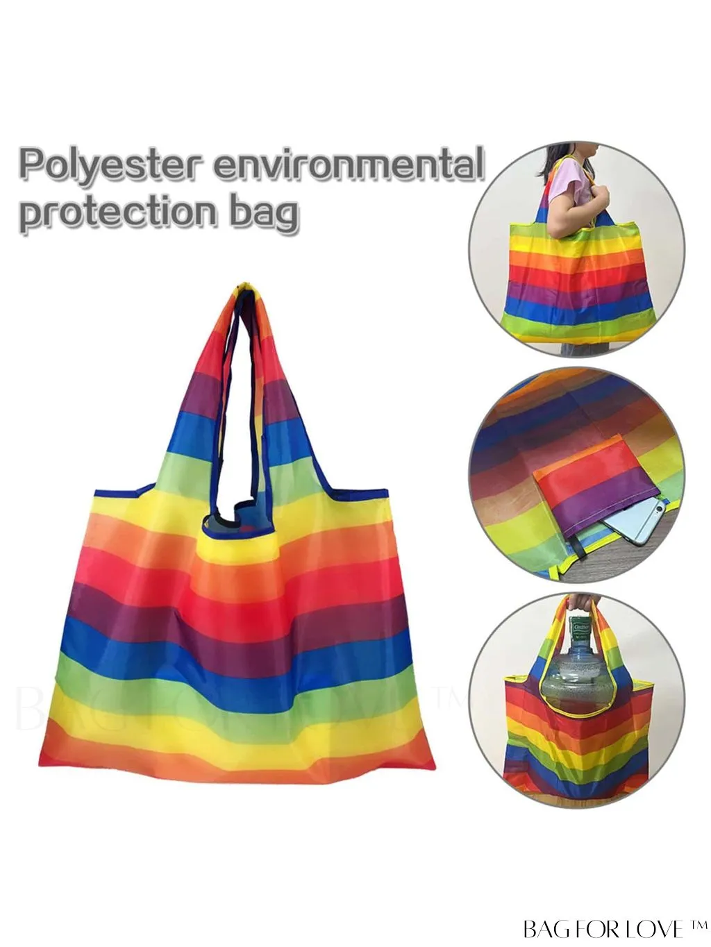 BagForLove - Foldable Fashion Print Shopping Bag - Convenient Handbag for Travel and Grocery Shopping