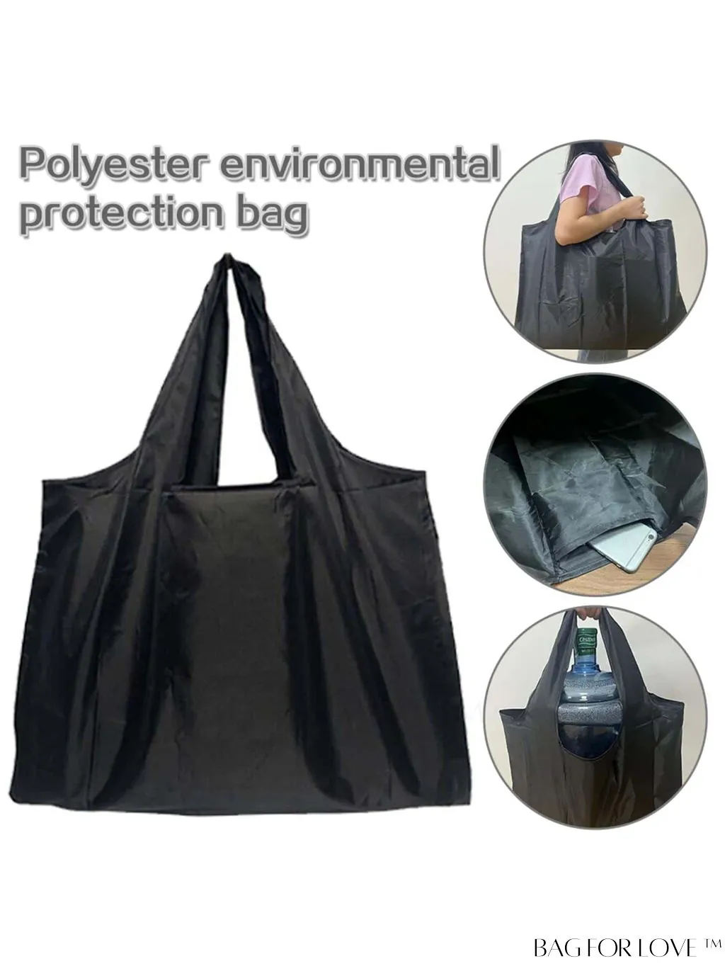 BagForLove - Foldable Fashion Print Shopping Bag - Convenient Handbag for Travel and Grocery Shopping