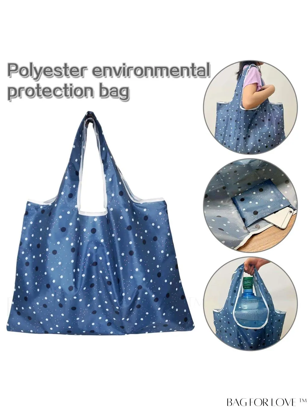 BagForLove - Foldable Fashion Print Shopping Bag - Convenient Handbag for Travel and Grocery Shopping