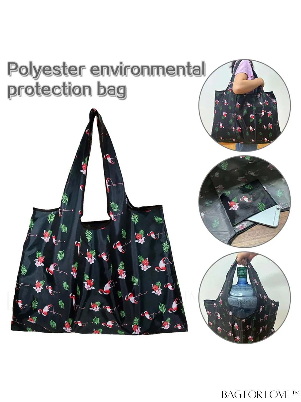 BagForLove - Foldable Fashion Print Shopping Bag - Convenient Handbag for Travel and Grocery Shopping