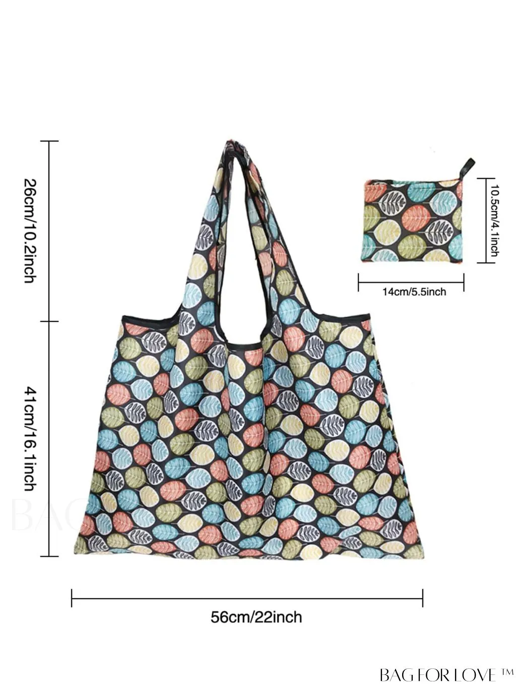 BagForLove - Foldable Fashion Print Shopping Bag - Convenient Handbag for Travel and Grocery Shopping