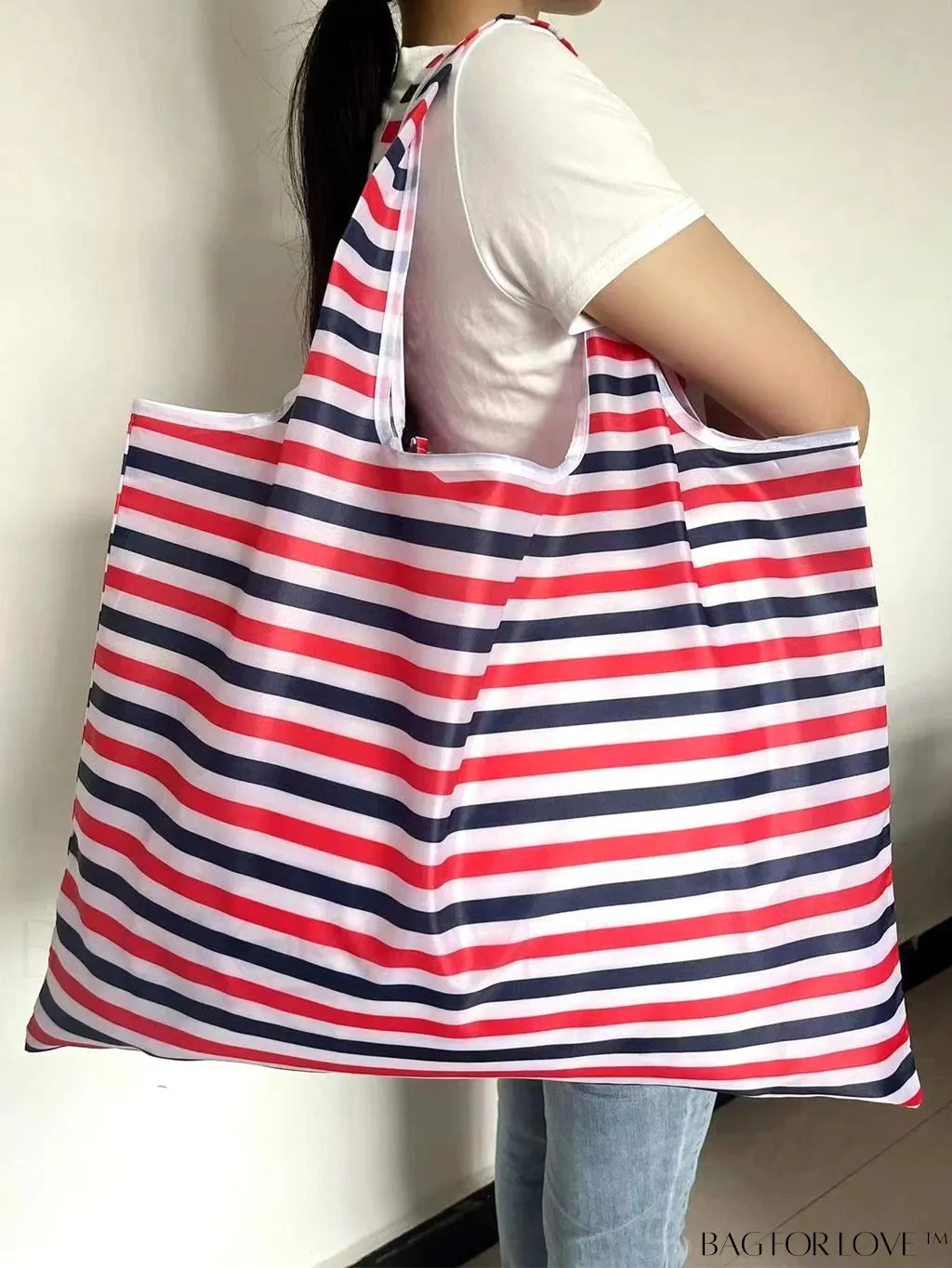 BagForLove - Foldable Fashion Print Shopping Bag - Convenient Handbag for Travel and Grocery Shopping