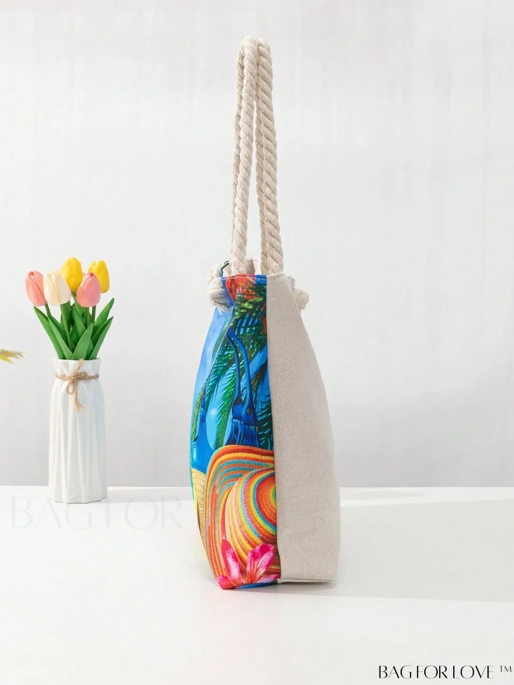 BagForLove - Geometric Pattern Large Capacity Tote Bag for Casual Vacations
