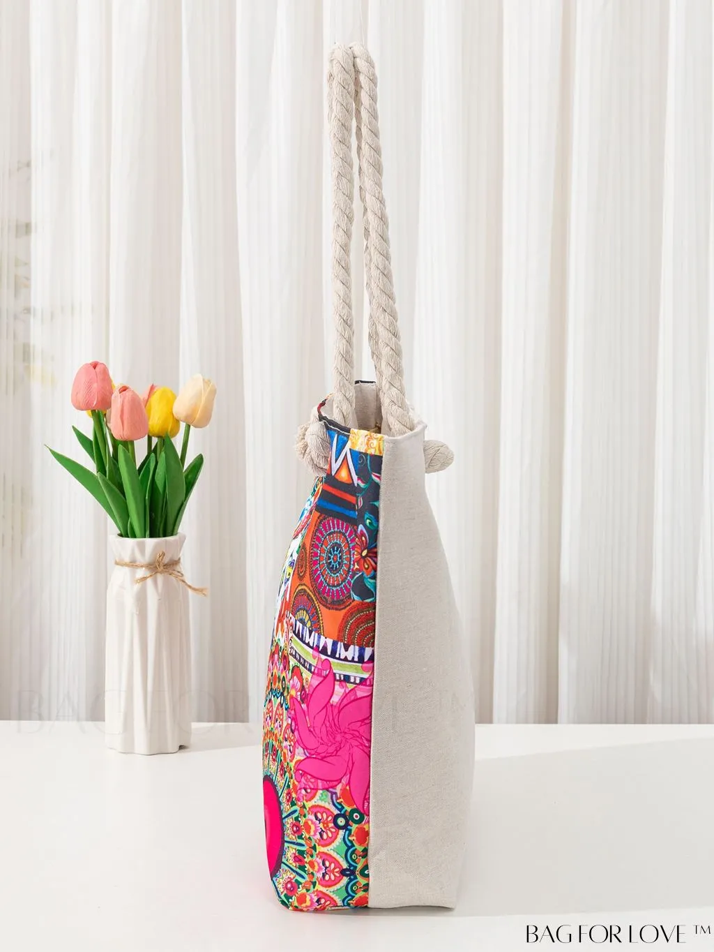 BagForLove - Geometric Pattern Large Capacity Tote Bag for Casual Vacations
