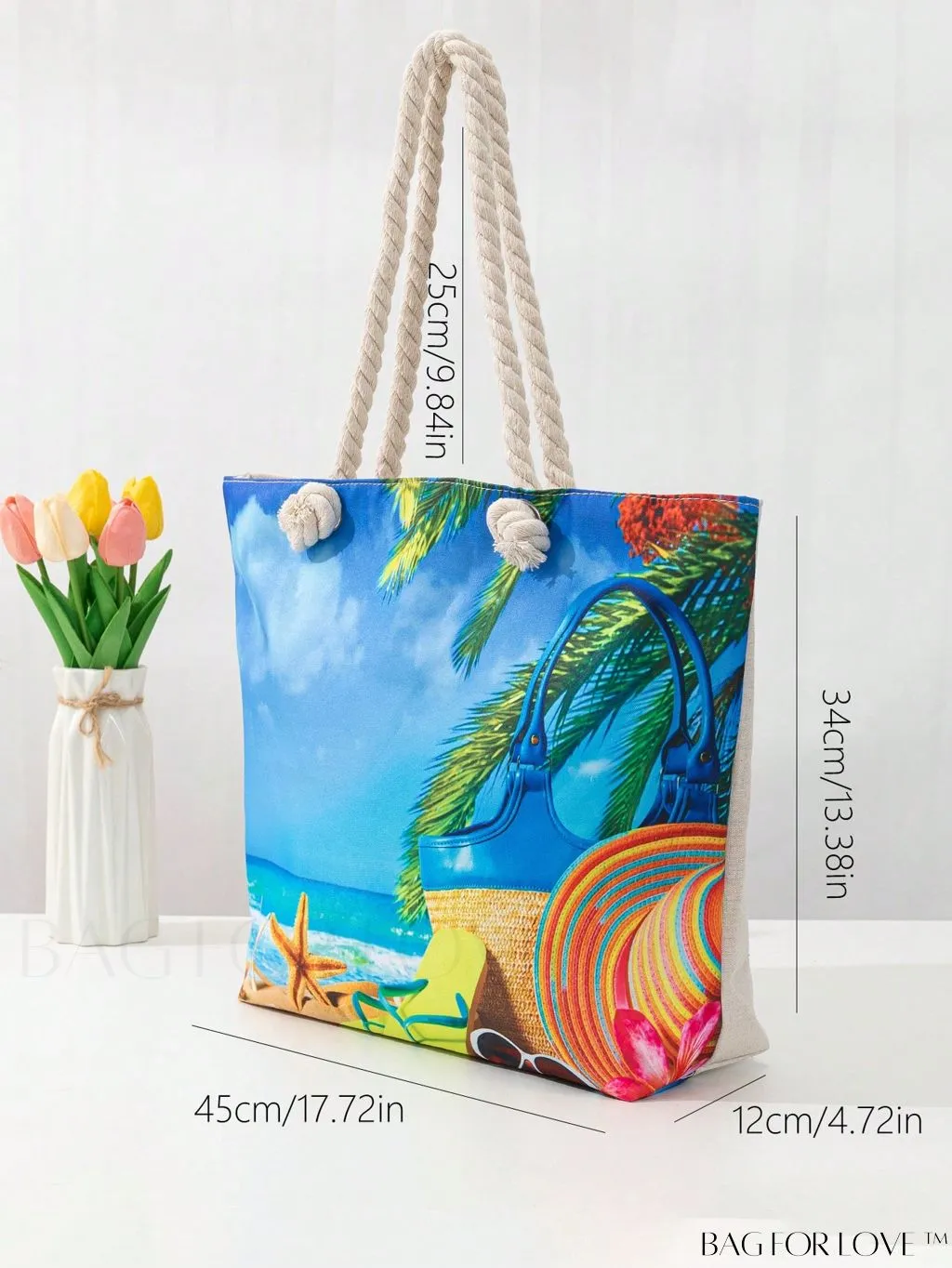 BagForLove - Geometric Pattern Large Capacity Tote Bag for Casual Vacations