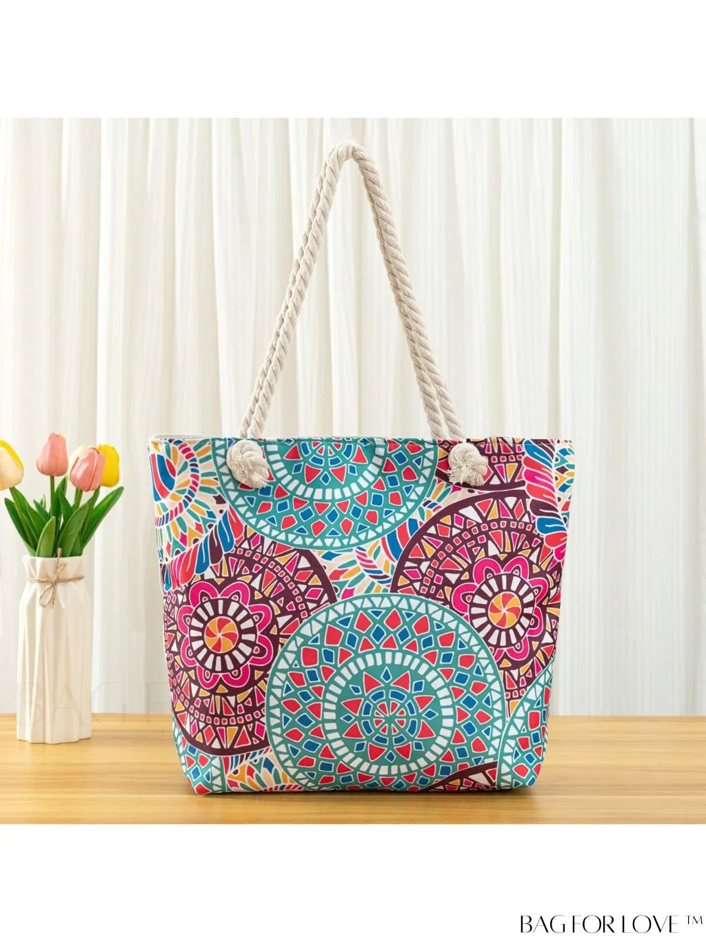 BagForLove - Geometric Pattern Large Capacity Tote Bag for Casual Vacations