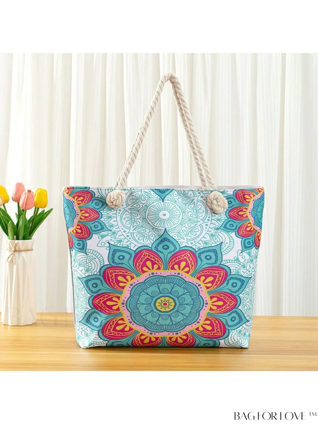 BagForLove - Geometric Pattern Large Capacity Tote Bag for Casual Vacations