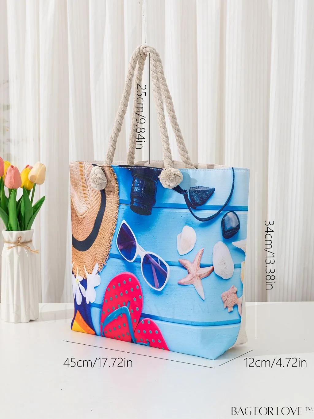 BagForLove - Geometric Pattern Large Capacity Tote Bag for Casual Vacations