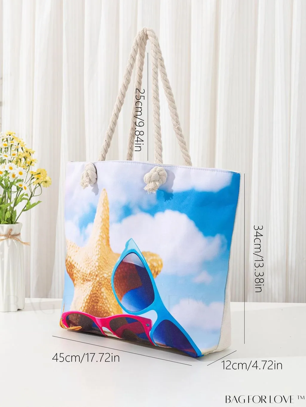 BagForLove - Geometric Pattern Large Capacity Tote Bag for Casual Vacations