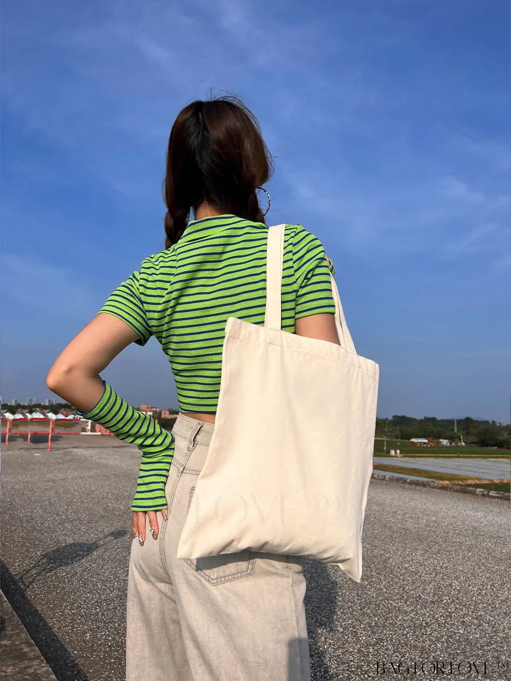 BagForLove - Versatile Unisex Canvas Tote Bag - Foldable, Beige Solid Color