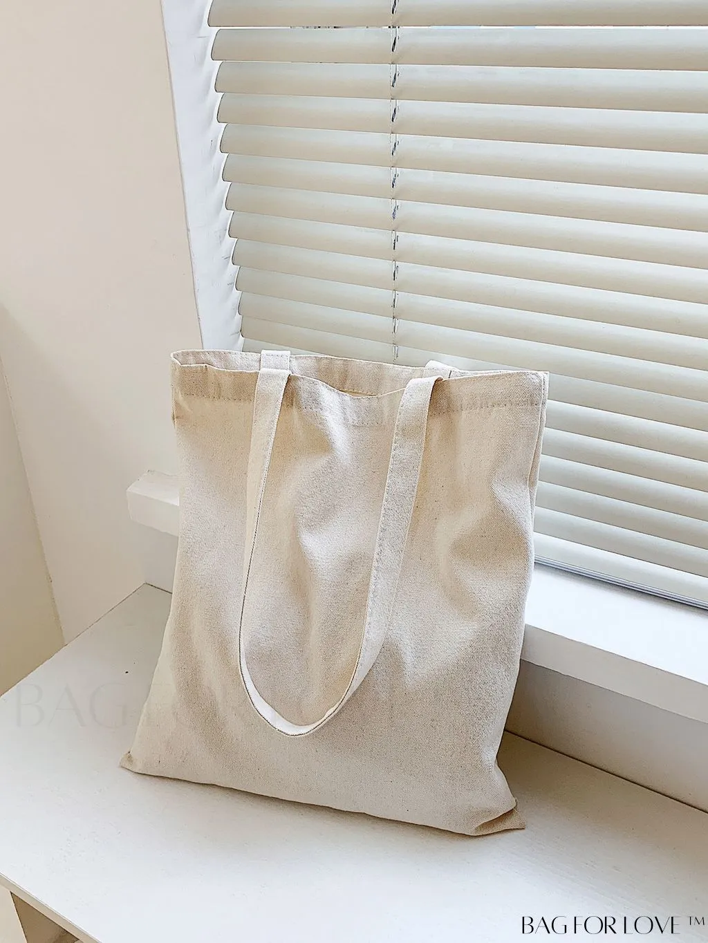 BagForLove - Versatile Unisex Canvas Tote Bag - Foldable, Beige Solid Color